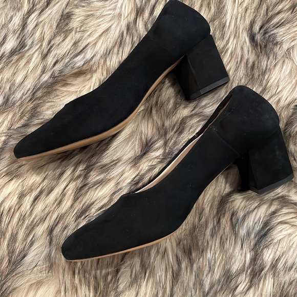 Black suede pumps by French label, Rouje - French Size 38, Size 7 US, 2” heel